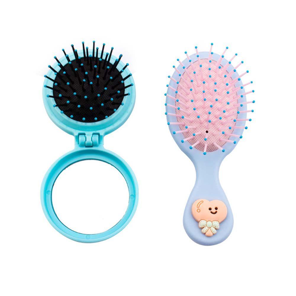 Lược gấp mini SKJK có gương tròn phong cách Hàn Quốc