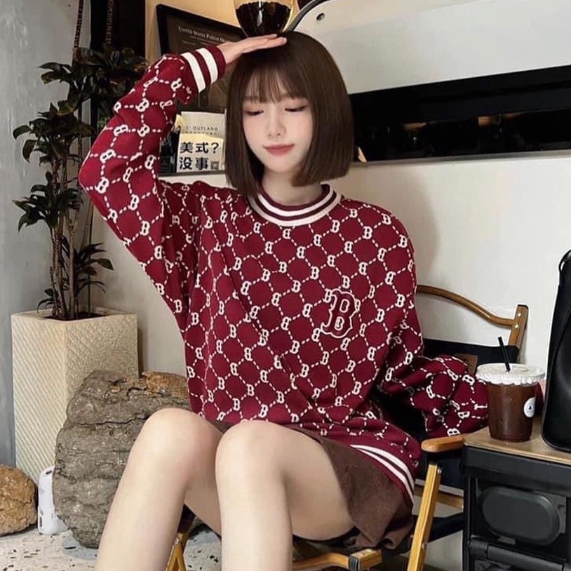 ẢNH THẬT - Áo Sweater Dài Tay MLB Diamond Monogram 2022 VNXK - ÁO THUN NAM NỮ SWT HÀNG XUẤT DƯ FULLTAG