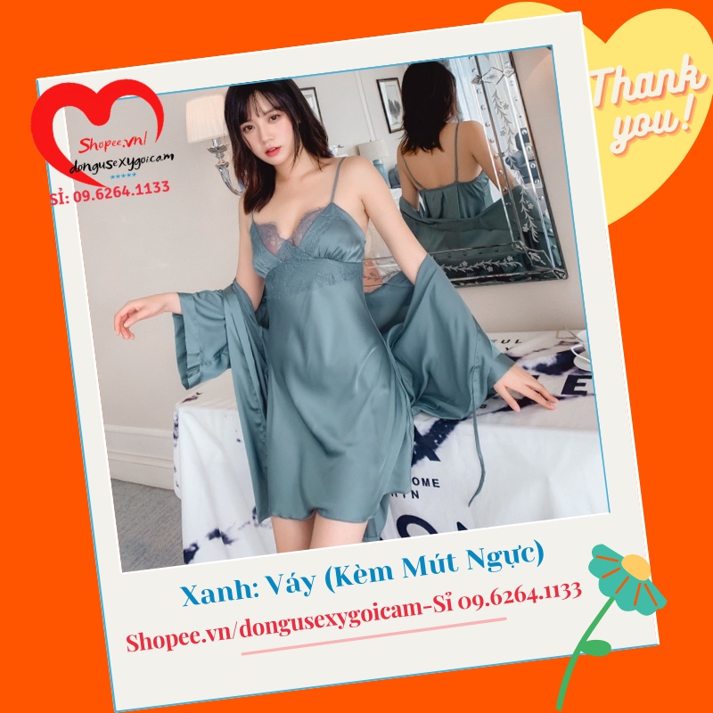 Váy Đầm Ngủ lụa ren hai dây có đệm ngực ( Nhiều màu sắc) SEXY CÓ ĐỆM Hà Nội Mút Ngực Trắng- NHIỀU MÀU