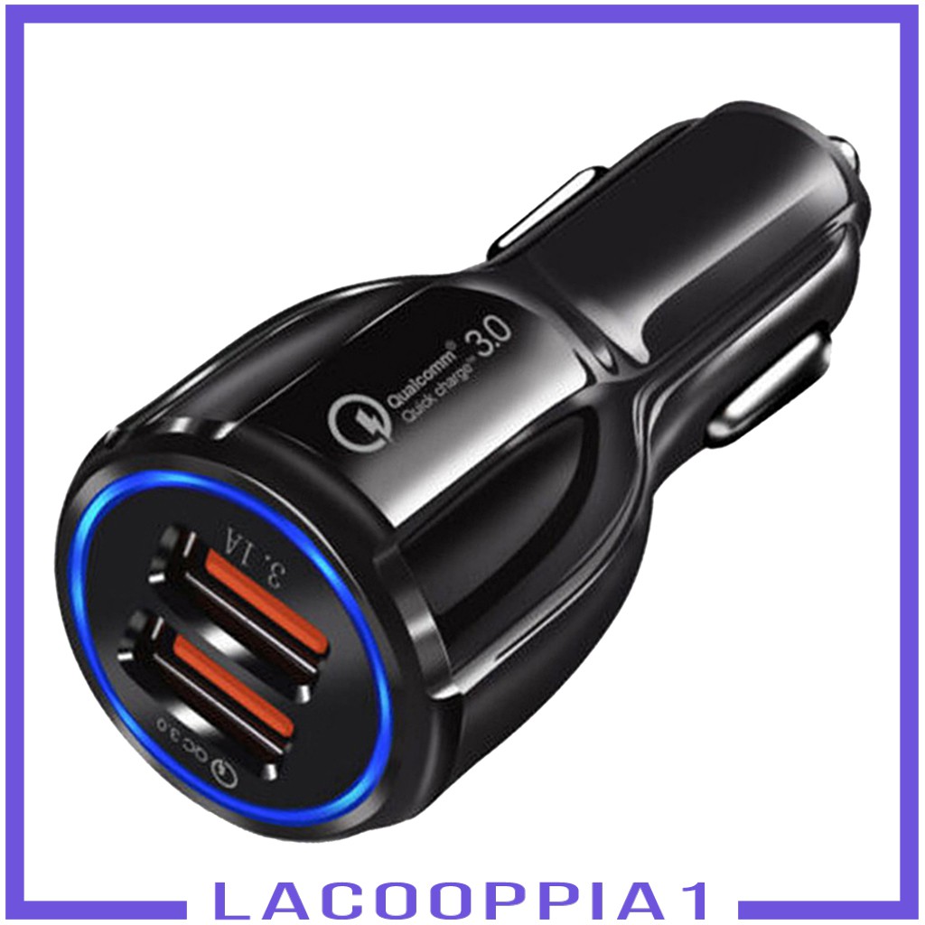 Ổ Cắm Điện Hai Cổng USB 3.0 Bằng Nhựa Lacooppia1-24V QC Dành Cho Xe Hơi