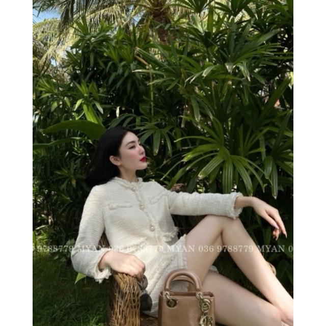 Set dạ tweet trắng Myan shop size M