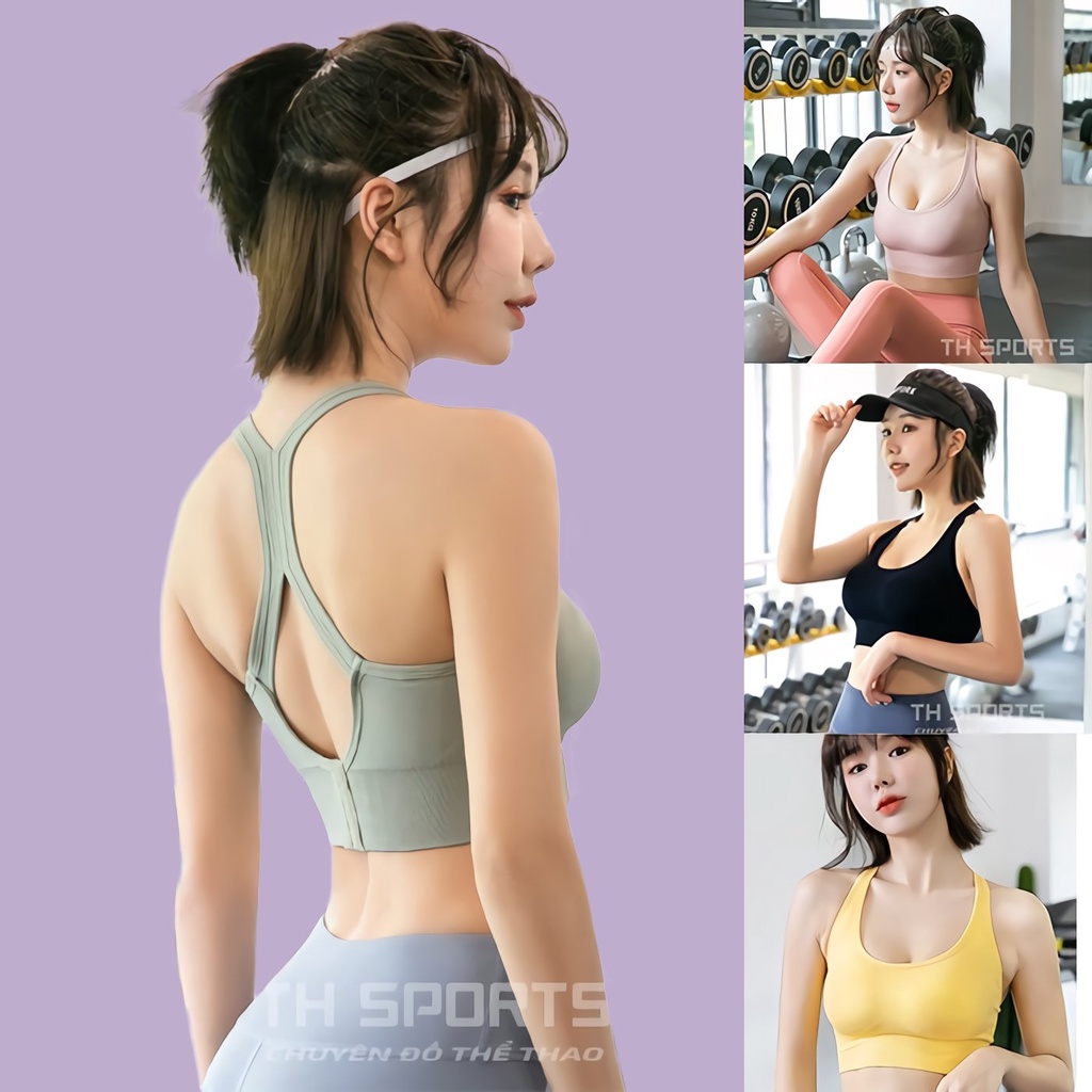 Áo bra tập gym nữ cao cấp - Áo tập gym yoga nữ chống sốc ngực ôm dáng thoáng mát siêu co dãn - TH Sport TH006