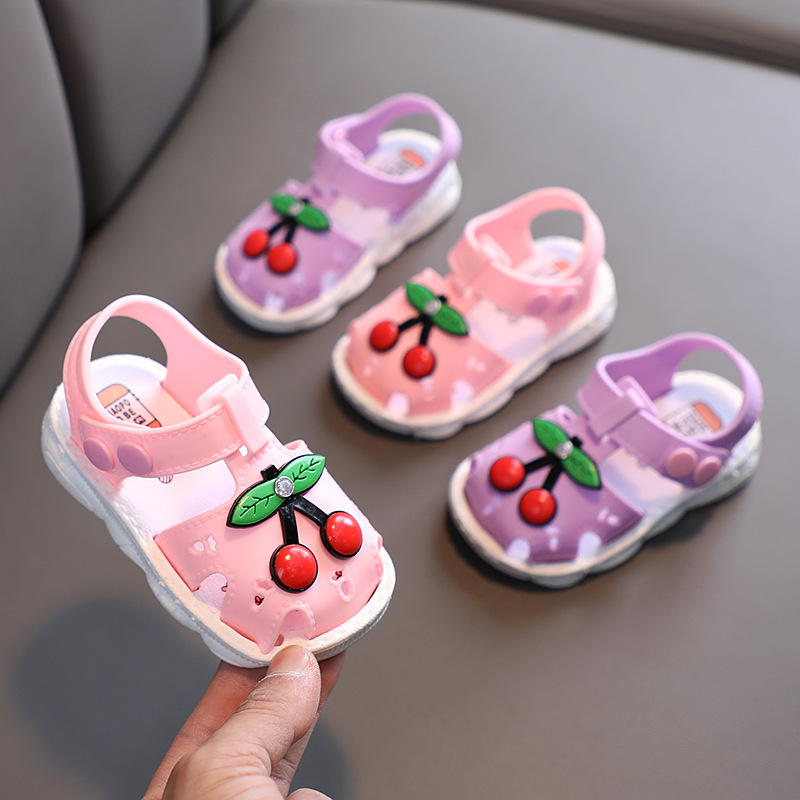 Baby Shoes 0-3Yrs Infant Toddler Sandals Shoes Girls Princess Shoe Closed Toe Cherry Sandal