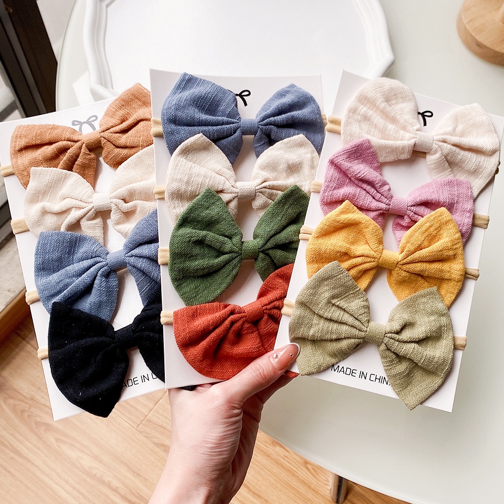 Set 4 băng đô nơ KIDSBOWS nhiều màu sắc dễ thương thời trang dành cho bé gái