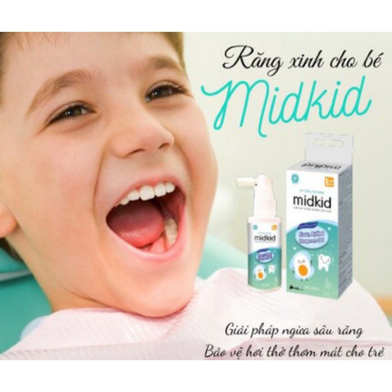 COMBO Xịt sâu răng Midkid+ Nước súc họng Rasa Kids- Bảo vệ răng miệng cho bé- Giúp se khít chân răng, ngăn ngừa sâu răn