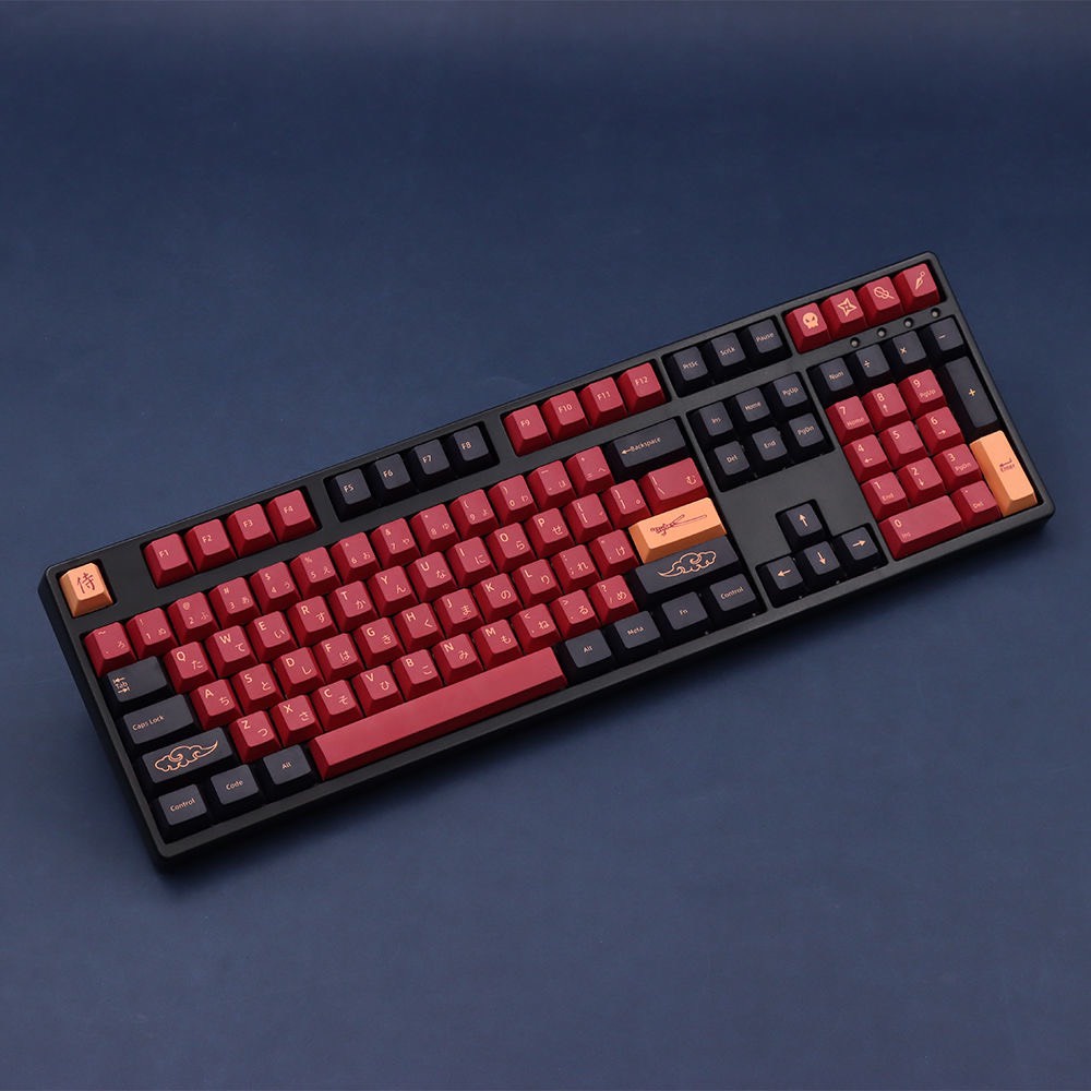 Keycaps PBT  Red Samurai Cherry Profile 139 Nút Dành Cho Phím Cơ