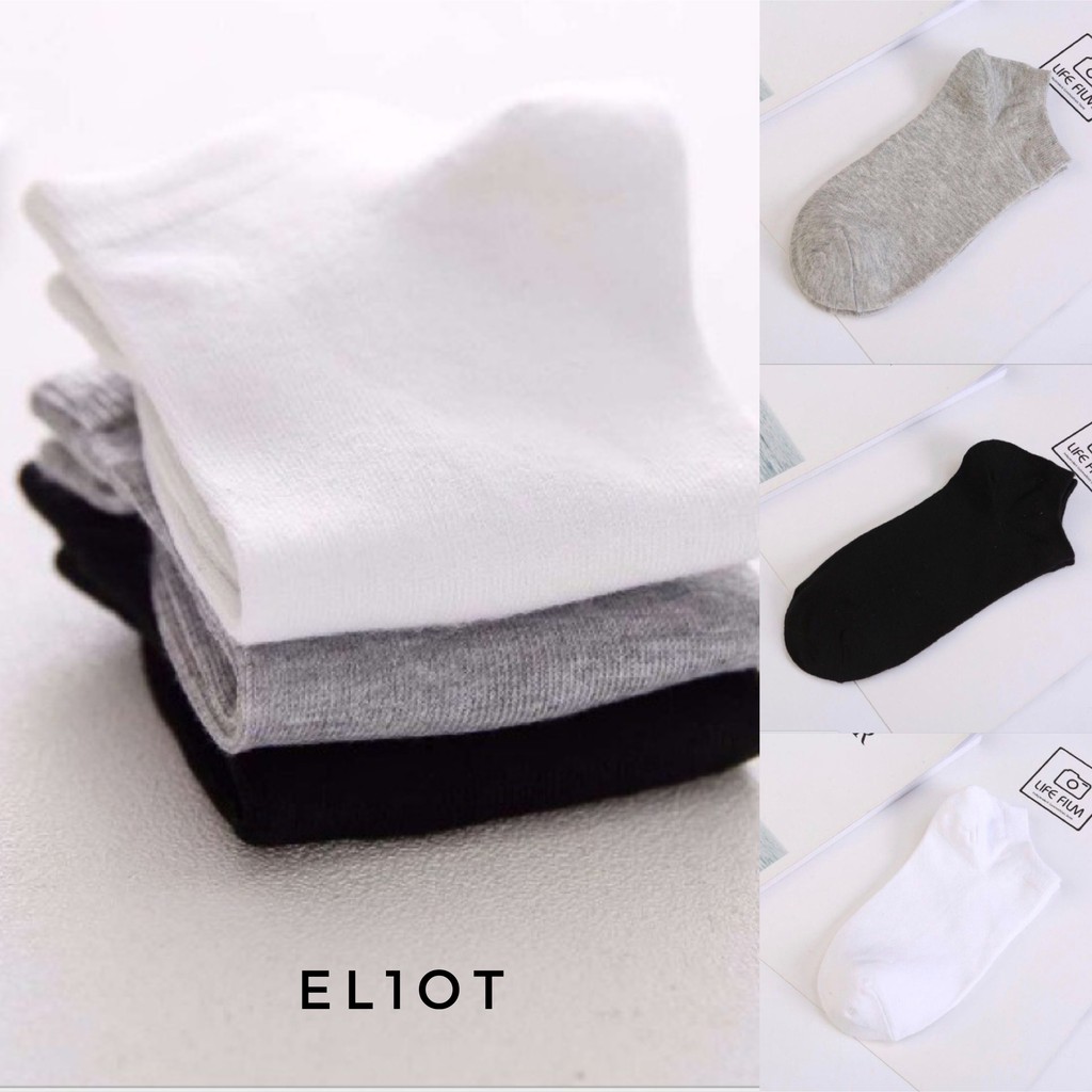 Tất, vớ Cotton ngắn cổ nam nữ Unisex trơn Basic