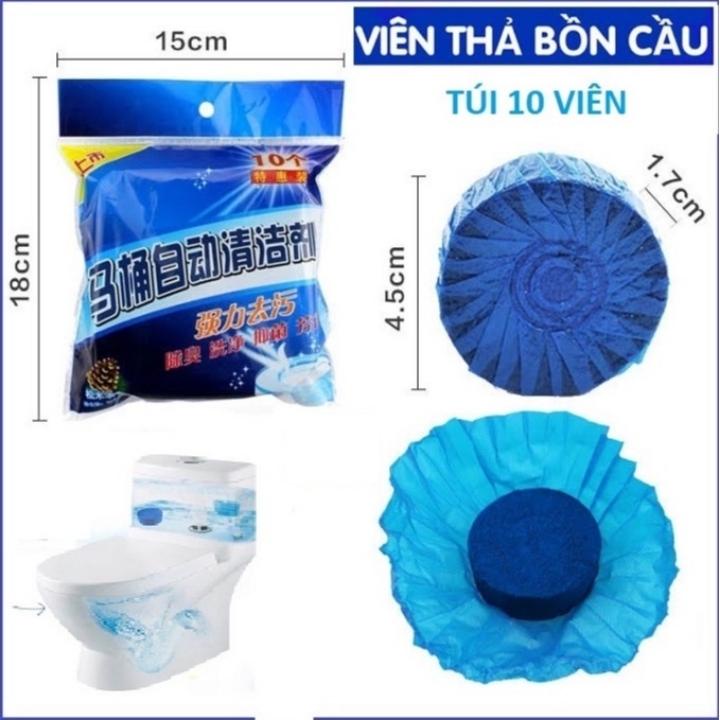 Combo 10 viên thả bồn cầu tẩy toilet khử mùi diệt sạch vi khuẩn