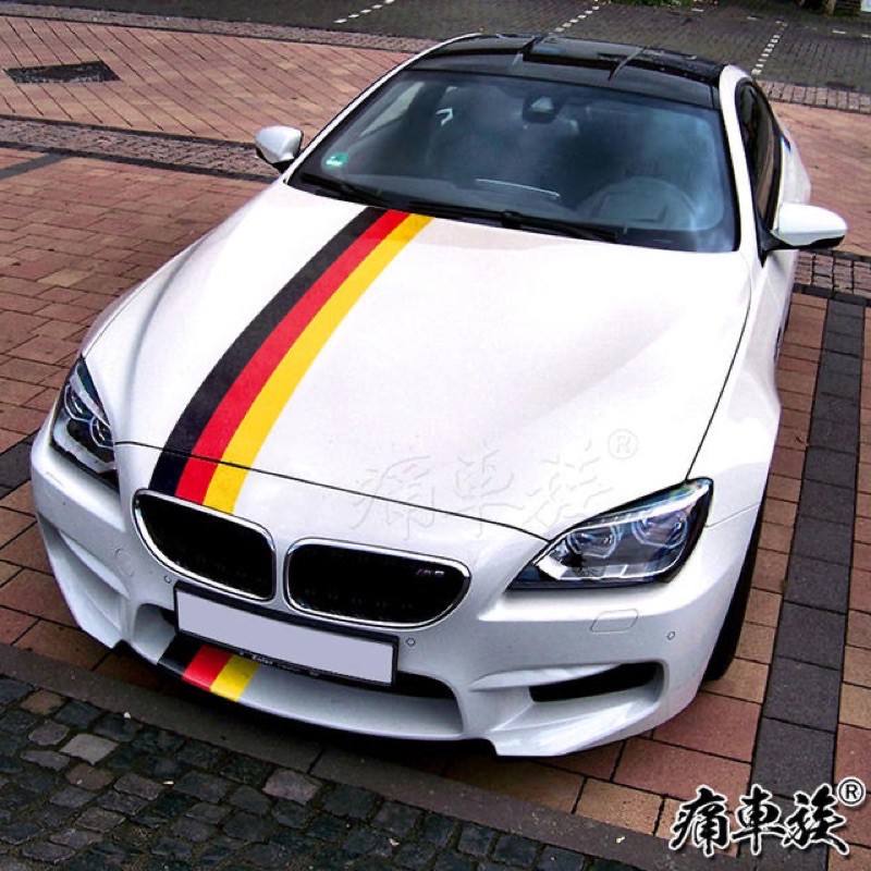 Decal dán xe thể thao phong cách BMW M sport, cờ ý, đức, pháp, loại cao cấp độ bền cao