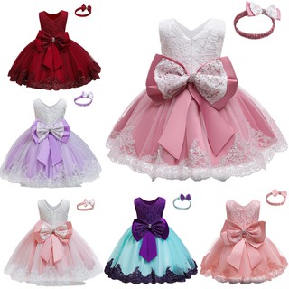 Đầm Công Chúa Kèm Băng Đô Xinh Xắn Cho Bé Gái 1 Tuổi