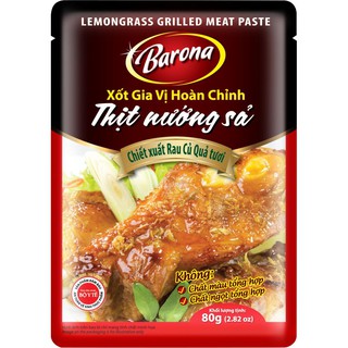COMBO 2 GÓI Xốt Gia Vị Hoàn Chỉnh Barona Thịt Nướng Xả 80g