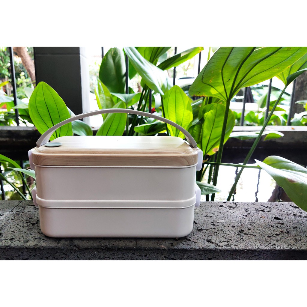 Hộp cơm trưa văn phòng, hai tầng, 4 ngăn, ruột inox 304. Phong cách Nhật Bản. Đồng bộ túi giữ nhiệt | BigBuy360 - bigbuy360.vn