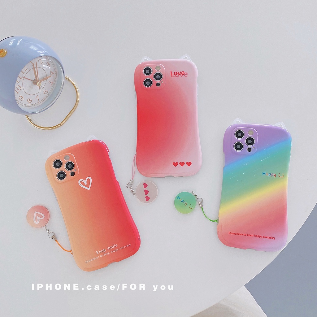 Ốp điện thoại chống rơi màu gradient cho iPhone 12 Pro MAX 7 8 Plus X XR XS 11 Pro MAX