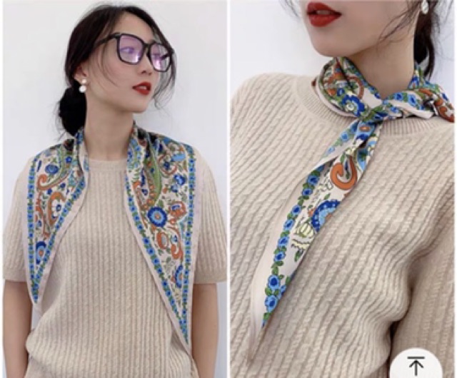 Khăn choàng cổ in hoạ tiết dễ thương( Có ảnh thật sản phẩm) - Maben