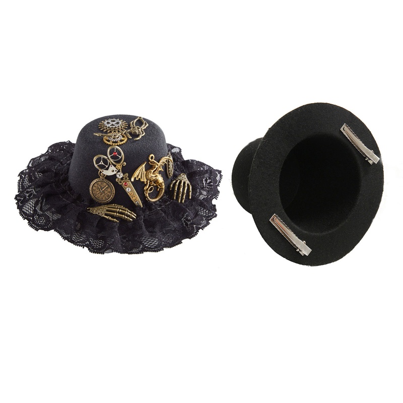 Mũ Rộng Vành Hóa Trang Halloween Phong Cách Steampunk Cá Tính