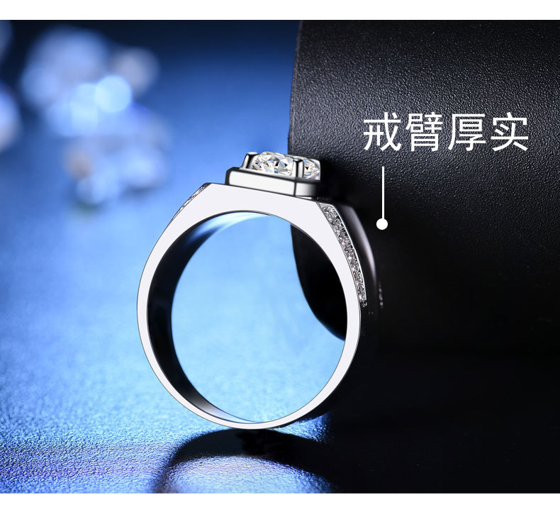 Nhẫn Đeo Tay Đính Đá Pt950 Đơn Giản 1 Karat Micro F-1