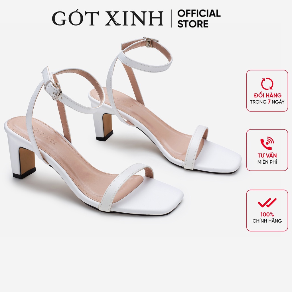 Giày sandal cao gót nữ 6cm và 9cm GÓT XINH GD10 da mờ gót vuông