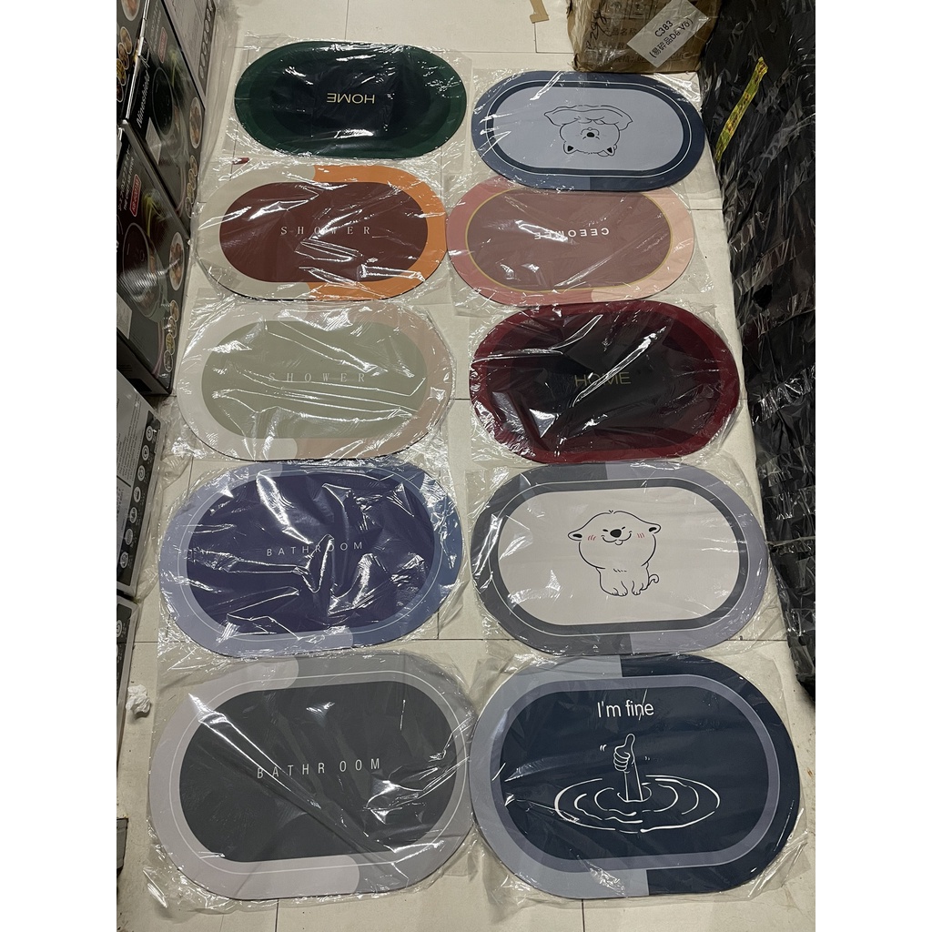 Thảm dậm chân nhà tắm Silicon BATH MAT hút nước siêu nhanh, Thảm chùi chân thấm nước chất liệu chống trượt