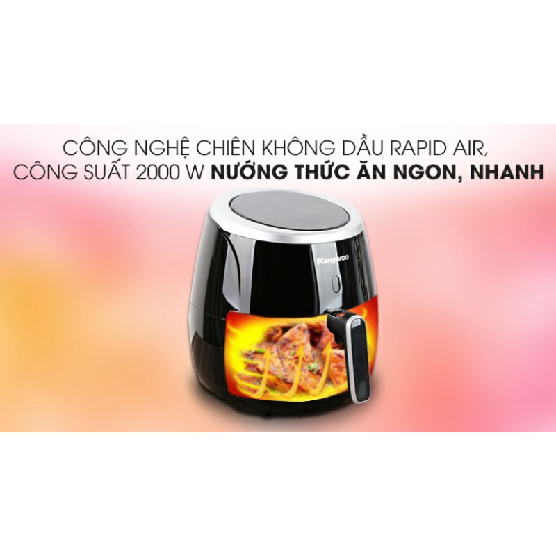 [Mã ELHADEV giảm 4% đơn 300K] (Giá Hủy Diệt) Nồi chiên không dầu Kangaroo KG52AF1A dung tích 4.5 lít