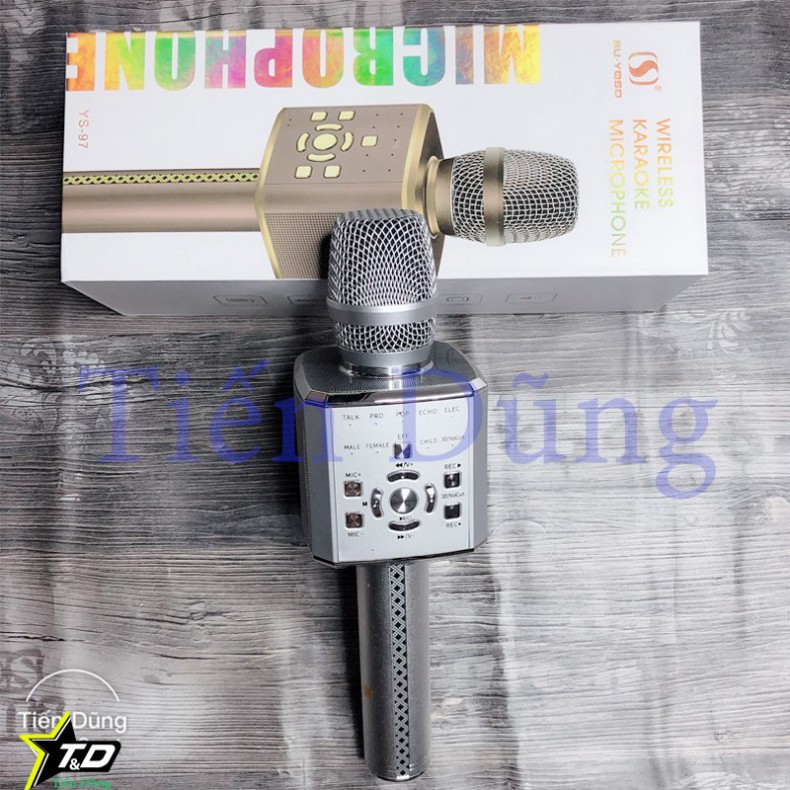 Micro Karaoke YS97 đời cao hơn mic YS95 kèm loa bluetooth - Mic YS97 có 9 chế độ âm thanh để thay đổi giọng ♥️♥️