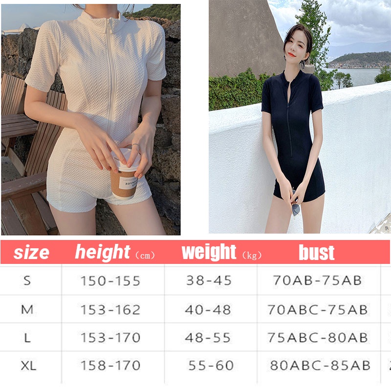 Bộ Đồ Bơi Một Mảnh Màu Trắng/Đen Thời Trang Hàn Quốc Quyến Rũ Cho Nữ