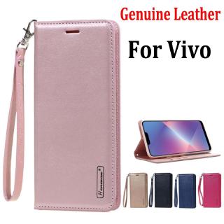 Vivo Y28 V30e 5G V30 Y18/Y18s Y03 Y100 V29e V29 Y17s Y02t Y36 V27e Y02A V25 Pro 5G Y35 V25e Y16 Y22s Y02s X80 Pro T1x Y01 V23 V23e Y15A Y15s Y33s Y21s X70 Pro V21 Y53s Y72 Y51 Y12s Vỏ nắp gập bằng da Cattlehide chính hãng Vỏ bọc điện thoại sang trọng
