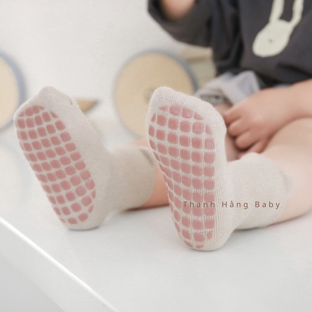 Tất cao cổ chống trơn trượt cho bé sơ sinh bé trai bé gái Thanh hằng baby 0 - 3 tuổi