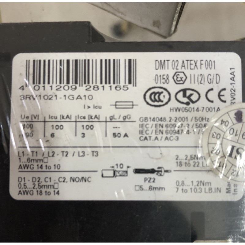 CB Bảo Vệ Động Cơ Siemens 3RV1021