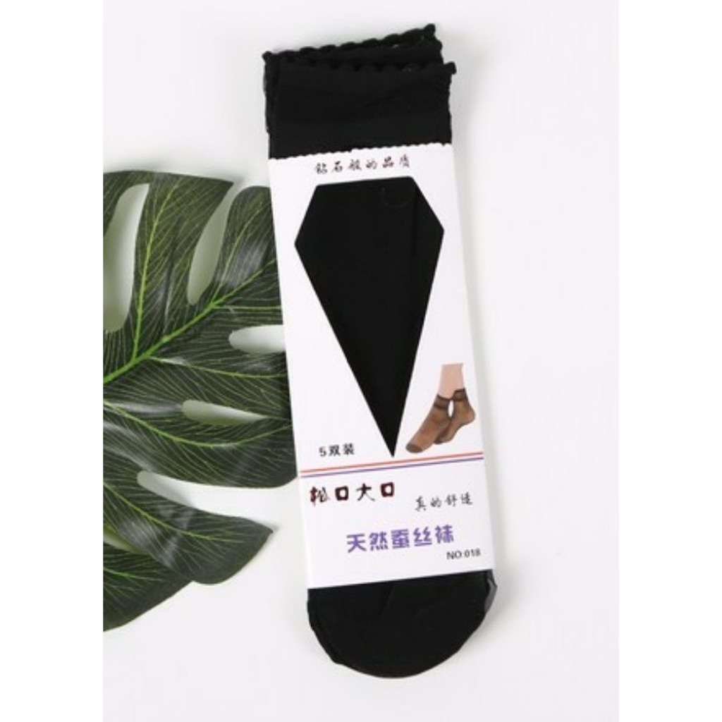 Set 5 đôi tất vớ nữ da chân cổ ren hàng mịn