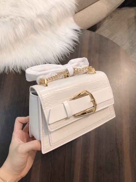 Túi chữ PPPP khoá nịt chuẩn xuât size 20 cực sang kèm ảnh thật shop