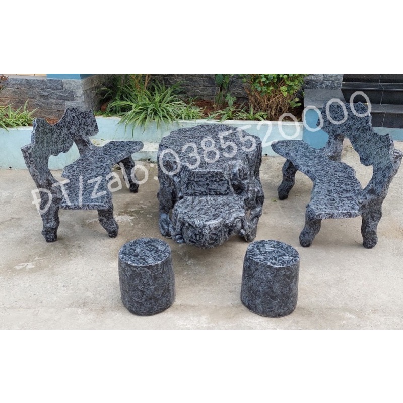 Bàn ghế xi măng cốt sắt thép giả đá mẫu hot nhất 2022