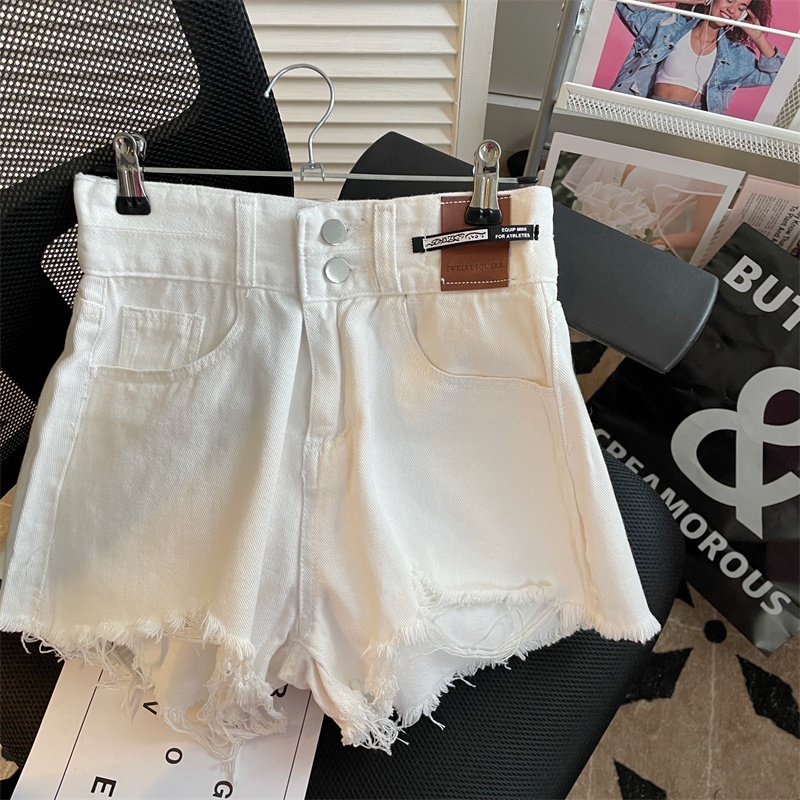 SUXI Quần Short Denim Ống Rộng Lưng Cao Thời Trang Mùa Hè Dành Cho Nữ