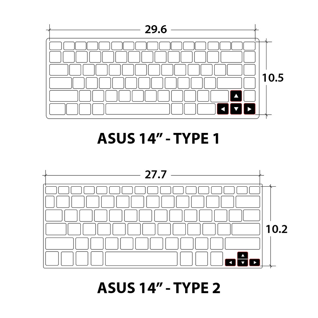 Tấm phủ bàn phím silicon ASUS 14" ôm phím