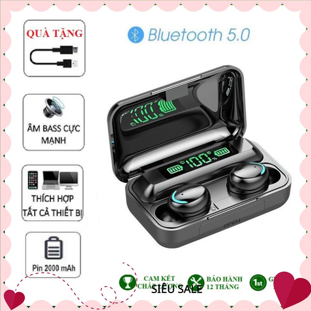 Tai Nghe Bluetooth 5.0 Amoi F9 Pro Không Dây Nút Cảm Ứng Kiêm Sạc Pin Dự Phòng | F9 PRO janna.shop6 | BigBuy360 - bigbuy360.vn