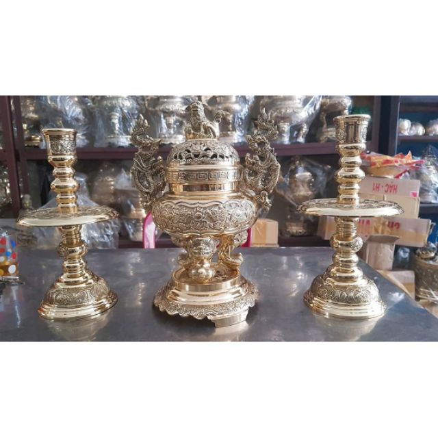 Bộ lư đồng cao 36cm