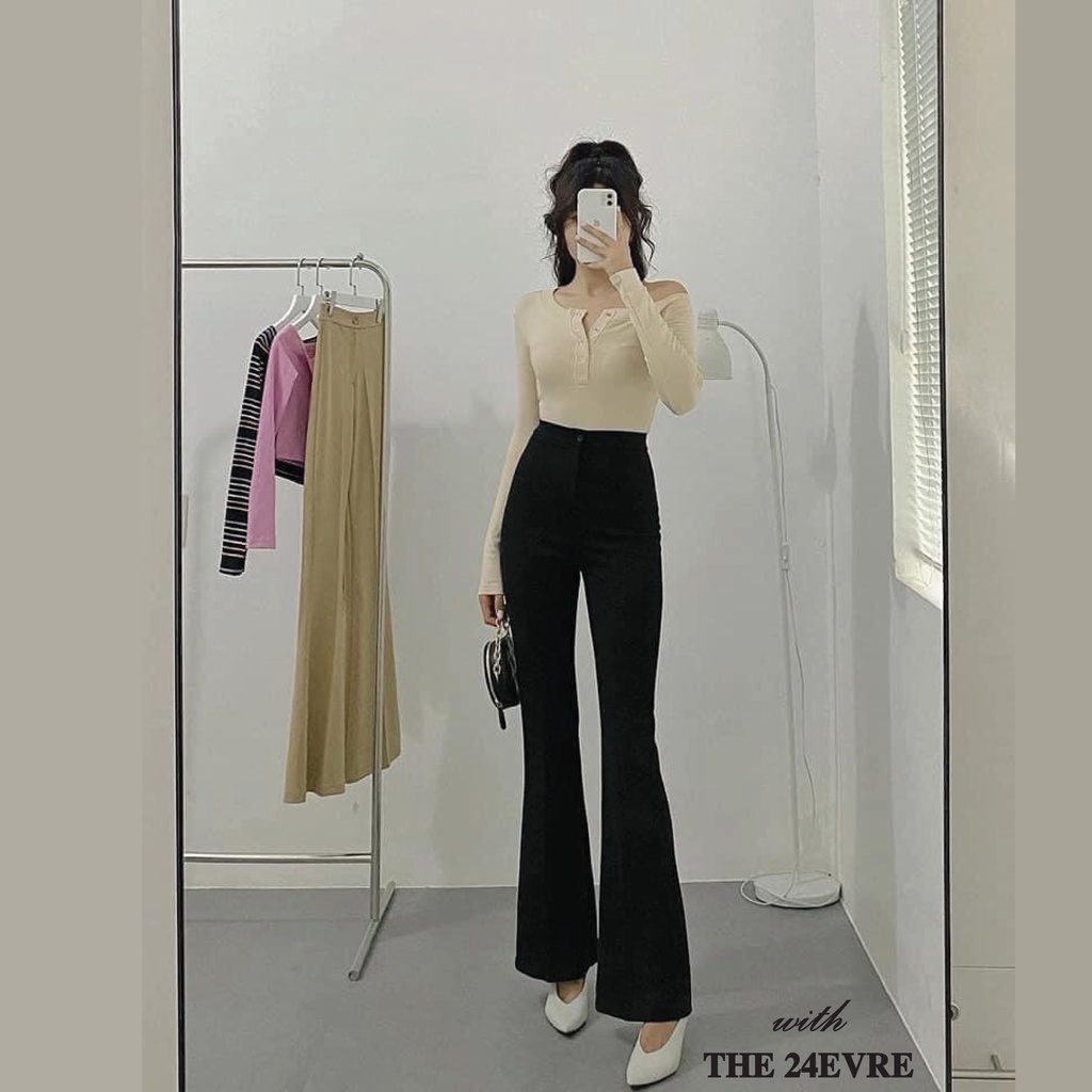 Quần tây ống loe, loe xẻ cực tôn dáng, Quần chất tuyết mưa cao cấp hottrend