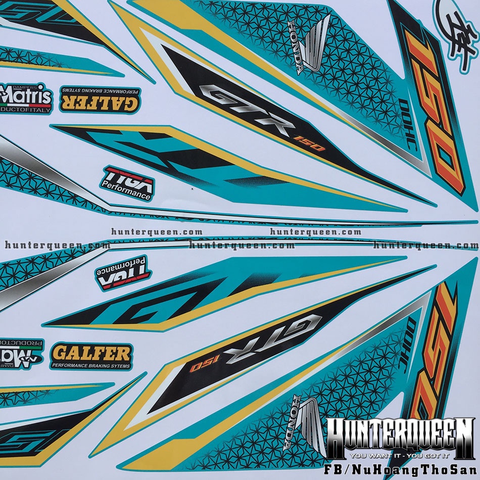 Tem rời xe Winner GTR xanh ngọc. Chất lượng cao, bền đẹp. Decal chế theo yêu cầu