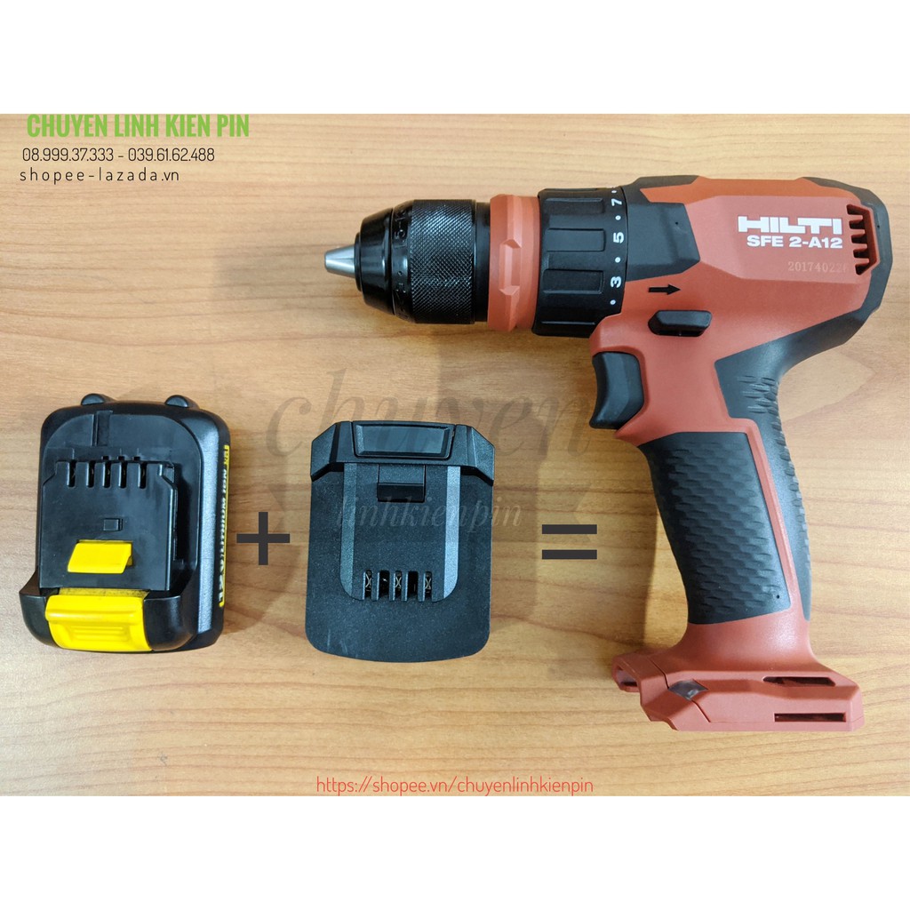 Đế chuyển Dewalt 12V Pin Li-Ion sang Hilti 12V ( BL64_178 )