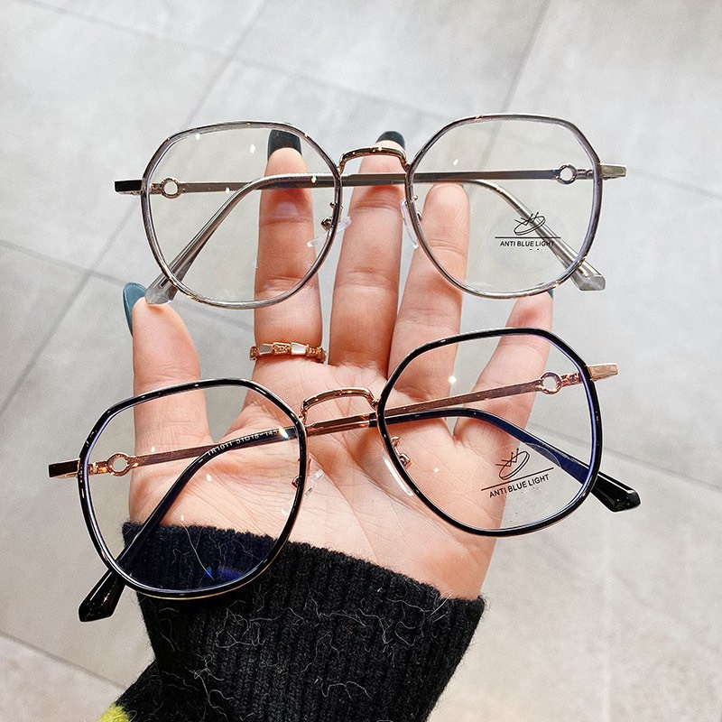 Mắt Kính Gọng Cận Form Tròn 596 Lyly Anti Blue Light Phong Cách Hàn Quốc Cá Tính - Hazo