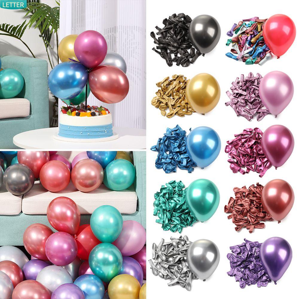 Bộ 50 Bong Bóng 5inch Mini Bằng Latex Ánh Kim Dùng Trang Trí Tiệc