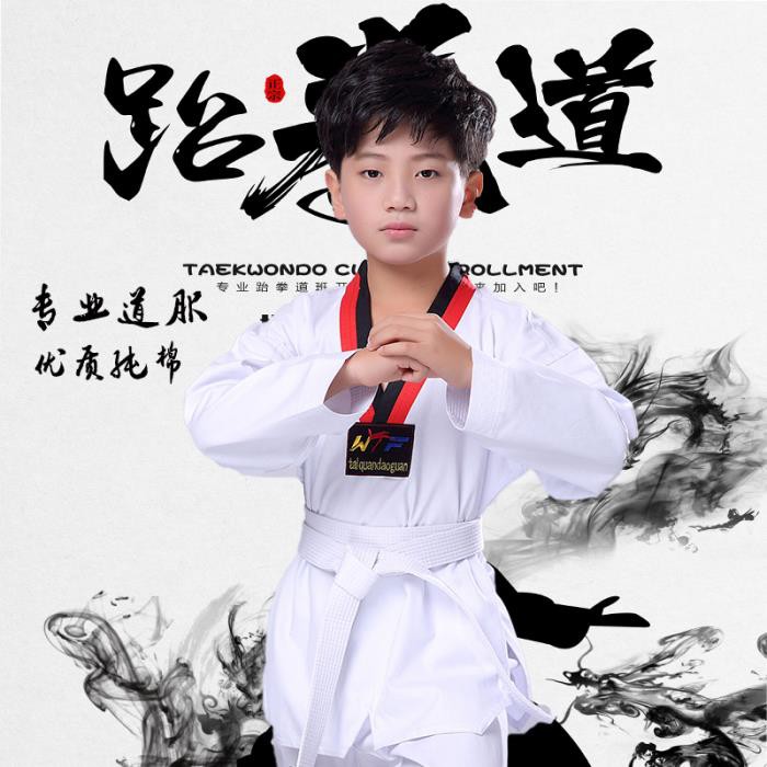 Bộ Quần Áo Tập Võ Taekwondo Tay Ngắn Cho Người Lớn Và Trẻ Em