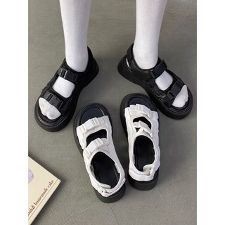 Sandal 2 màu cho nữ đẹp đế độn quai ngang ulzzang