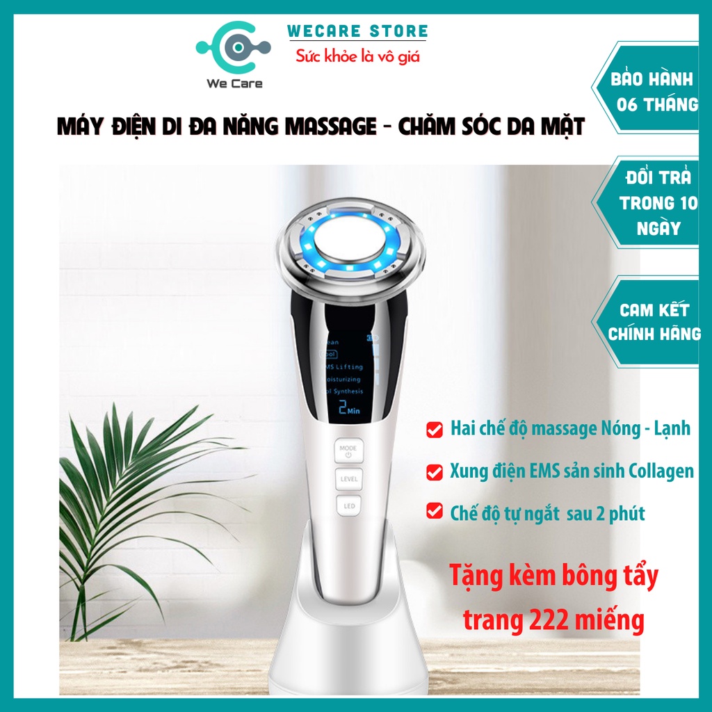 Máy Massage Mặt Nóng Lạnh Chính Hãng, Búa Điện Di Đẩy Sâu Tinh Chất, Trị Liệu Ánh Sáng Sinh Học [Bảo hành 6 tháng]