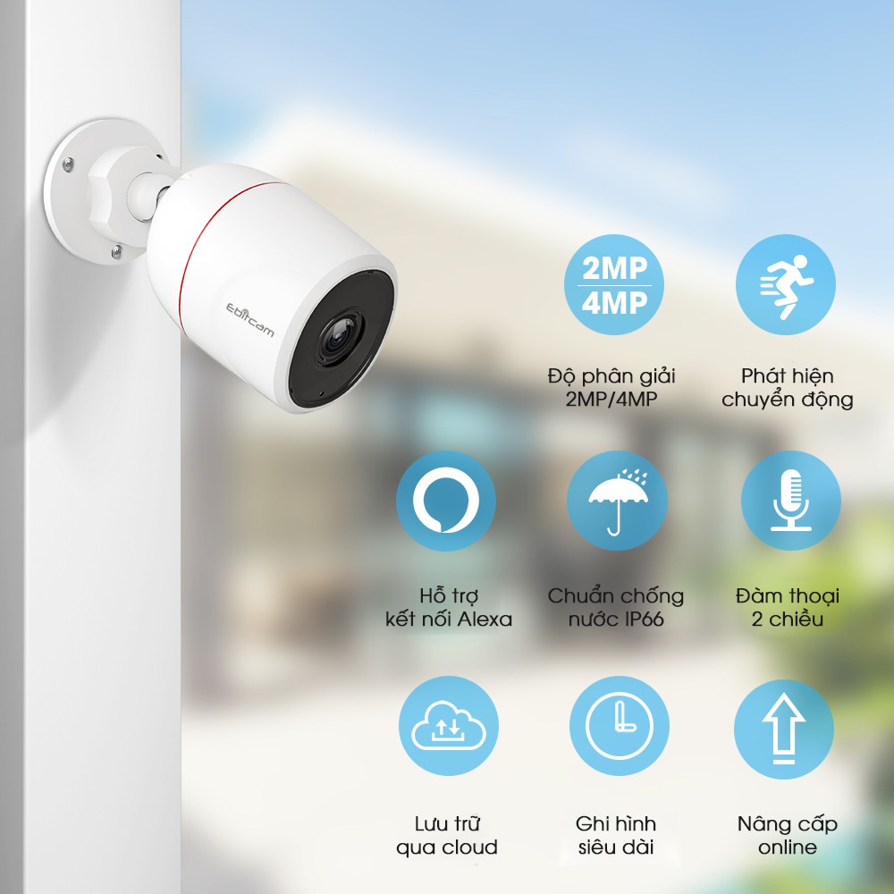 Camera Ip Wifi Ngoài Trời Ebitcam ET839 - Độ Phân Giải 2MP - Mẫu Mới Nhất 2021- Hàng Chính Hãng