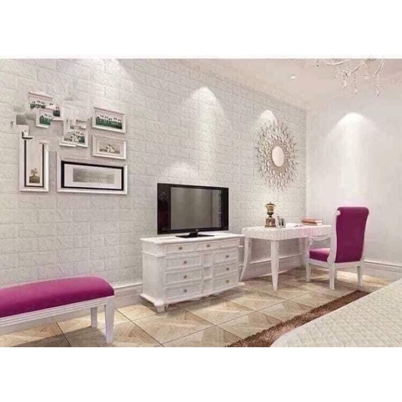 Xốp dán tường 3D giả gạch cách âm, chống ẩm mốc