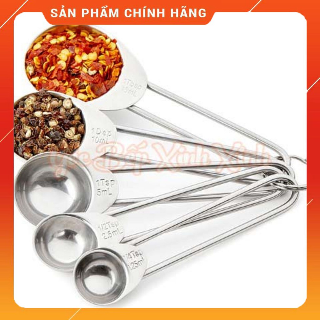 💥💧[SIÊU HOT]💥💧 Bộ 5 Chiếc Thìa Đong Định Lượng Inox (Đơn vị TSP,ML) [GIÁ RẺ]💥💧