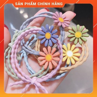 Combo 2 Dây buộc tóc, dây chun cột tóc hoa cúc xinh xắn