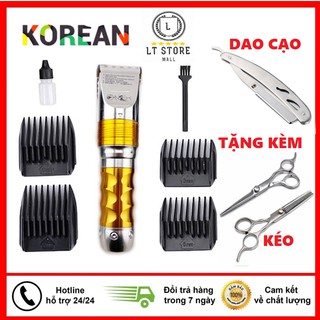 Tông đơ cắt tóc chuyên nghiệp 2 Pin Huaerbo F10 tặng bộ kéo cắt tỉa và dao cạo râu - Tăng đơ cắt tóc
