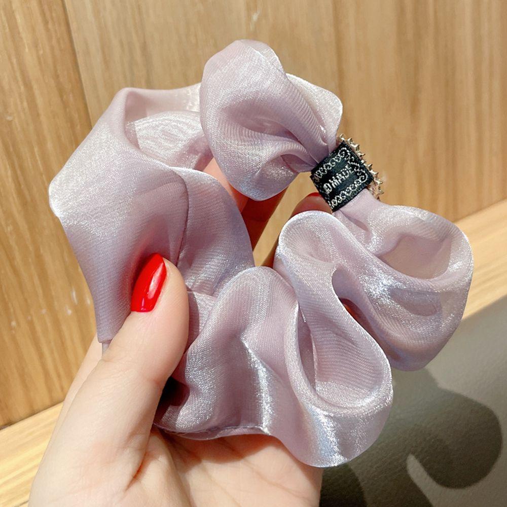 NICKOLAS Dây Buộc Tóc Vải Lụa Satin Đính Đá Hình Trái Tim Dễ Thương Cho Bạn Gái