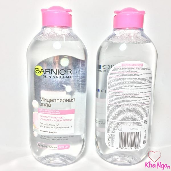 Nước tẩy trang Garnier Micellar Cleansing Water 400ml (hồng)